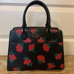 Genuine leather, red roses, Kate Spade, new with tags, never used, purse